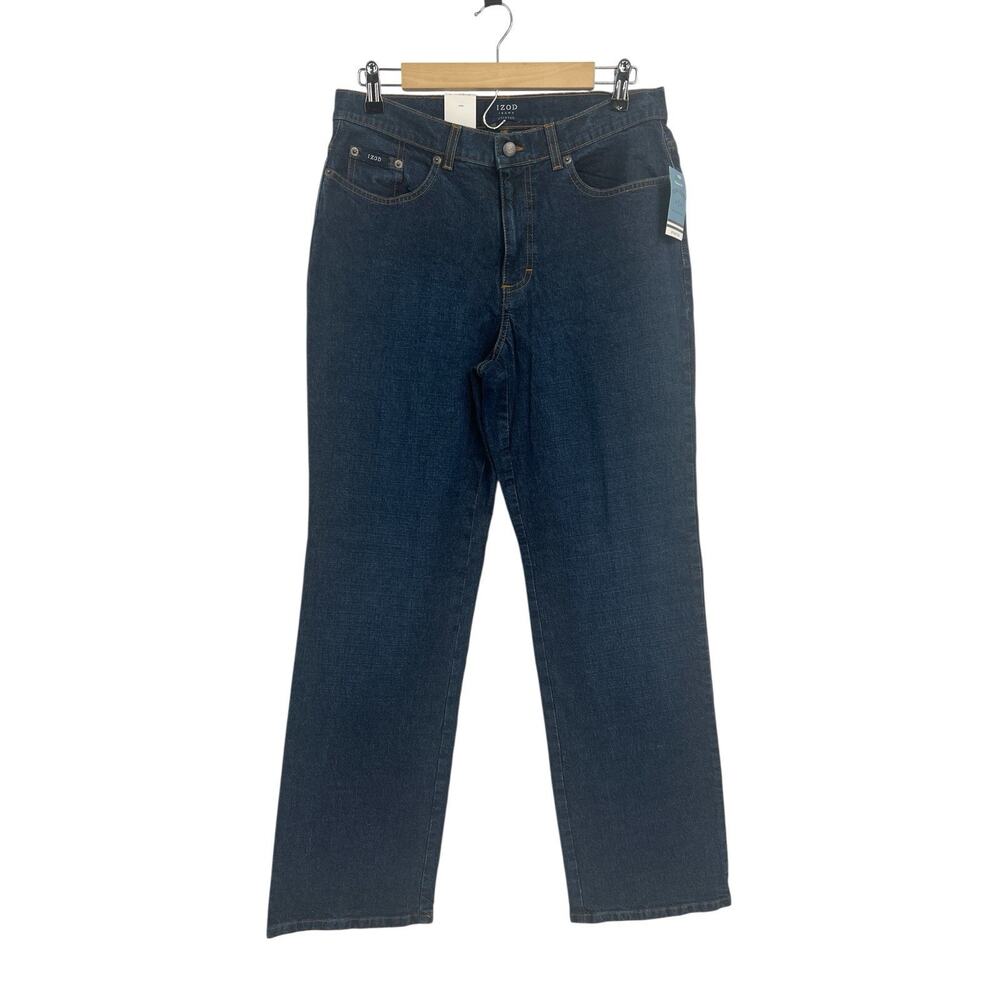 Izod Stretch Bootcut Straight Leg Dark Sandblast Jeans Size 12 NWT